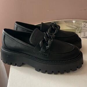 Chunky black loafers